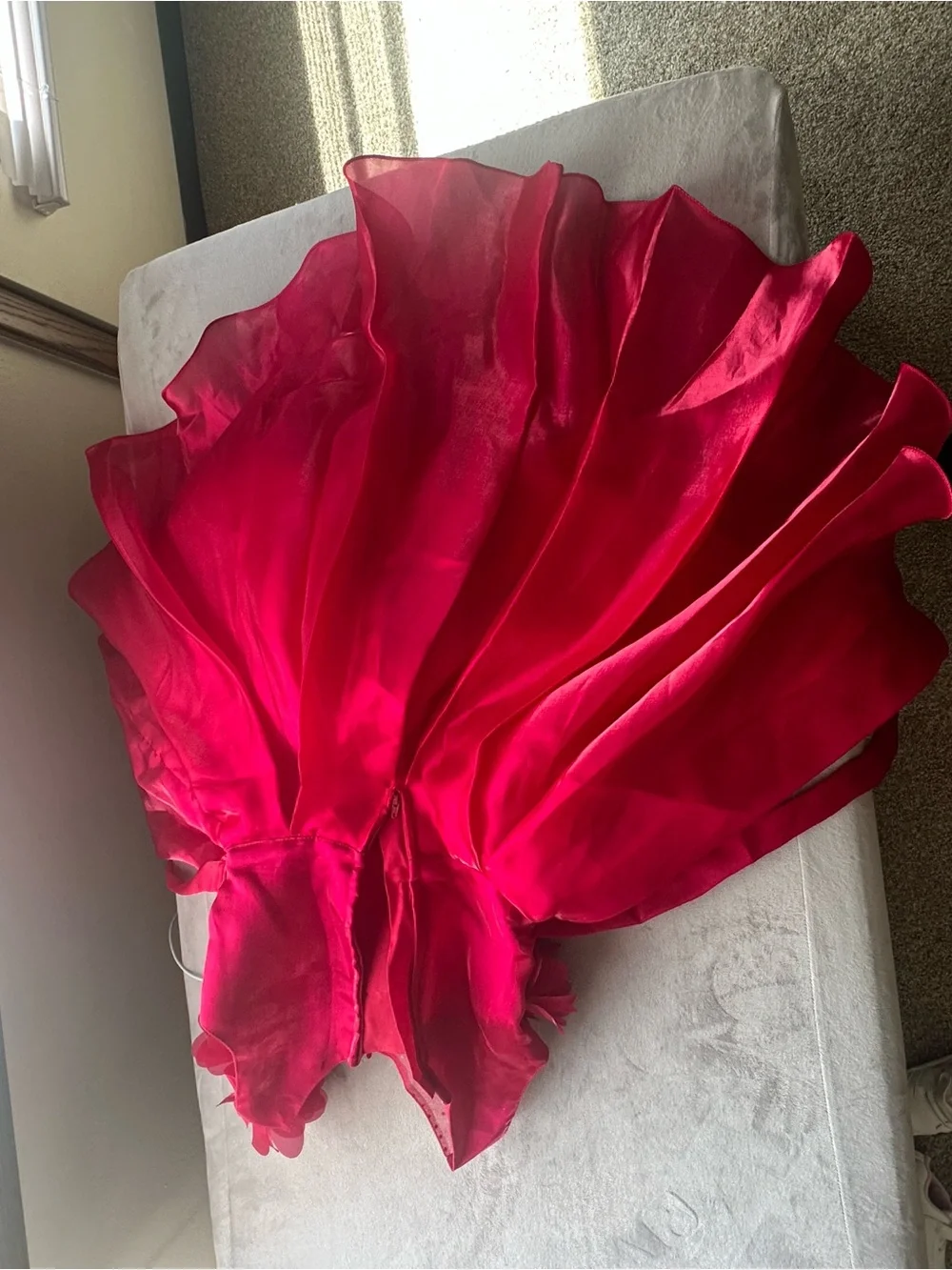 Girls Hot Pink Floral Tulle Party Dress with Sparkle Waistband